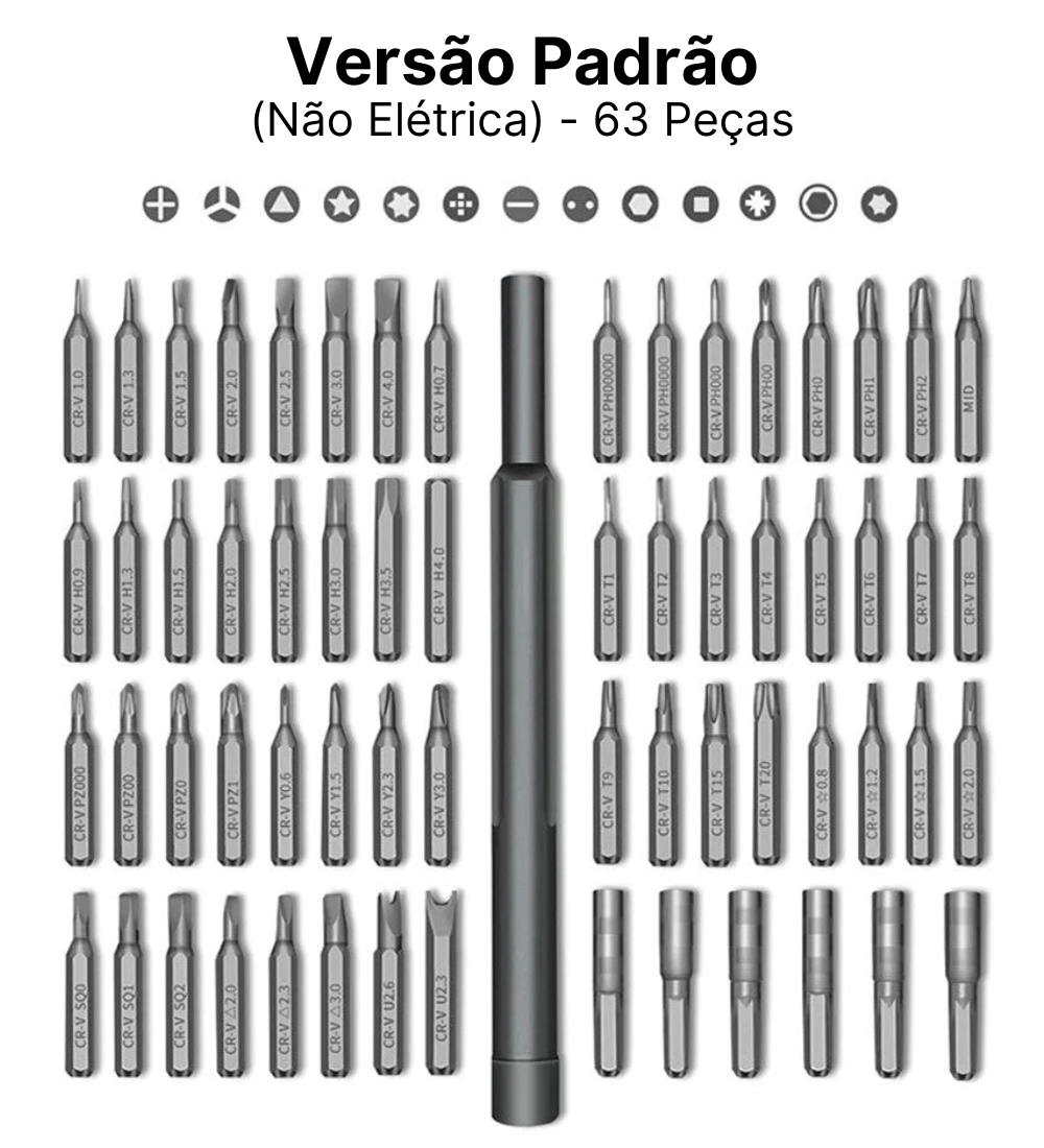 Super Kit de Chaves Fenda Elétrica - Work Pro - Padrão e Profissional (Promoção)
